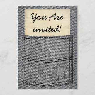 Black Jeans Pocket Party Invitations