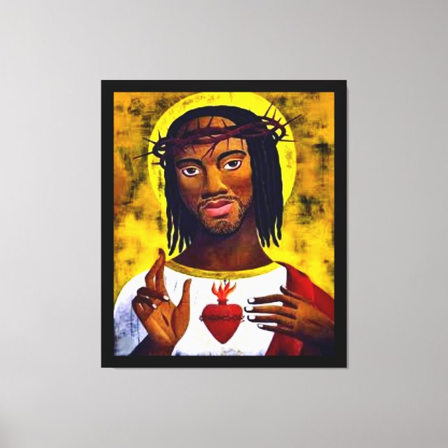 Black Jesus Canvas Print (Front)