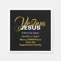 Black JESUS REASON SEASON Christmas Paper