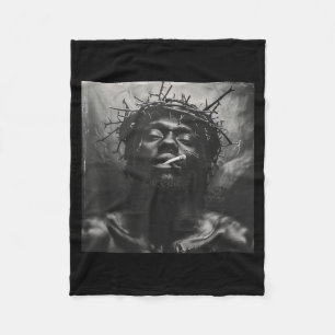 Black Jesus Smokes, Christianity, Church, Christ,  Fleece Blanket