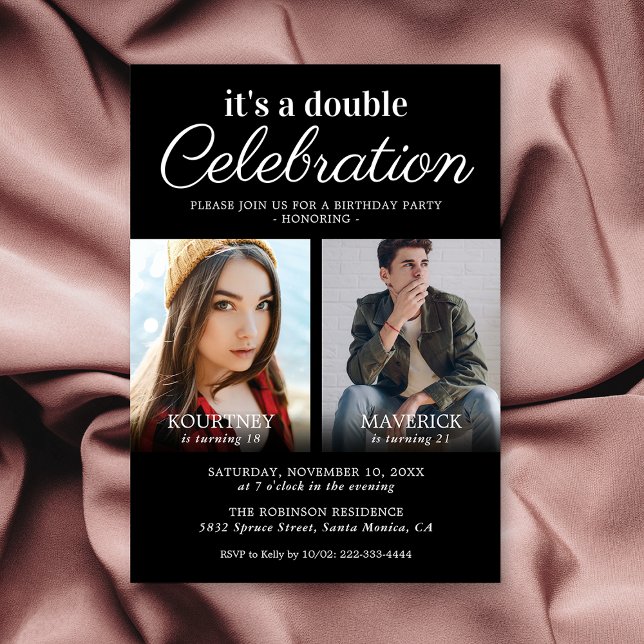 Black Joint Birthday Party Invitation (Creator Uploaded)