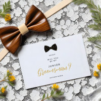 Black Jr Groomsman Vintage Bow Wedding Proposal