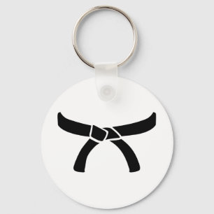 Black judo belt keychain