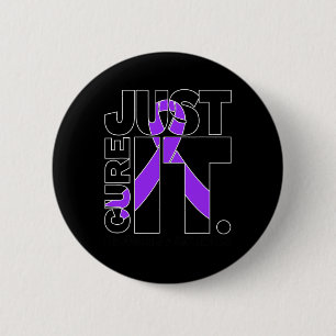 Black Just Cure Fibromyalgia Awareness 2 Inch Round Button