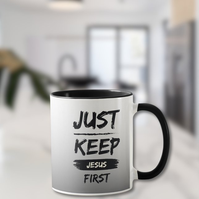 Black Just Keep Jesus First Mug (Creator Uploaded)