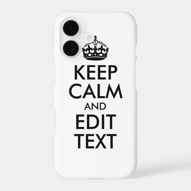 Black Keep Calm and Your Text (Back)
