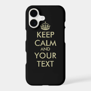 Black Keep calm iPhone X case   Faux gold letters