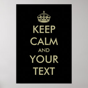 Black keep calm poster template   Customizable