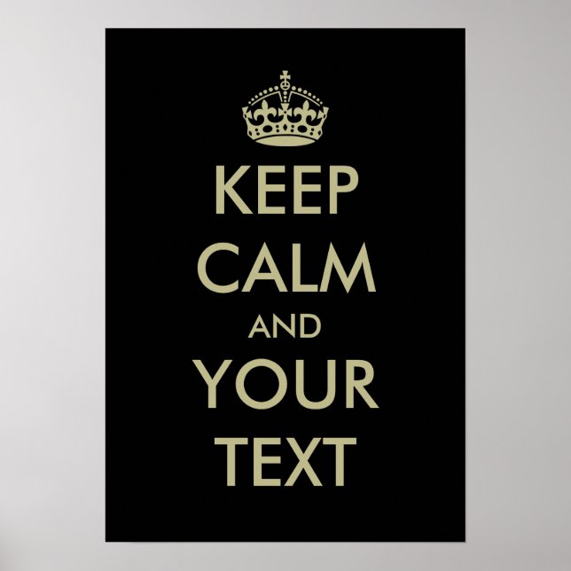 Black keep calm poster template | Customizable (Front)