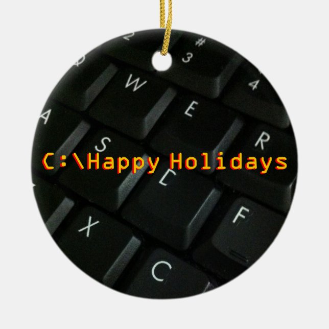 Black-Keyboard Geek Christmas ornament (Front)