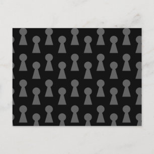 Black keyhole pattern postcard