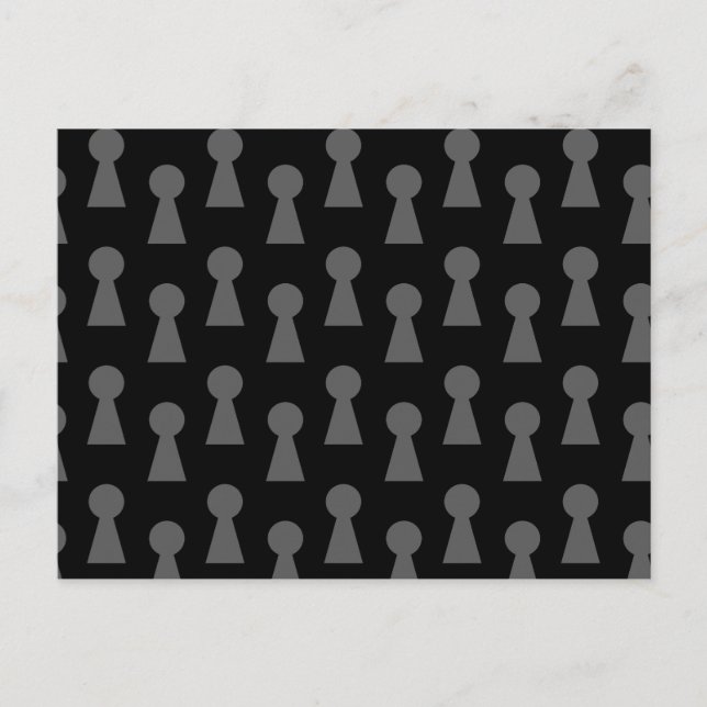 Black keyhole pattern postcard (Front)