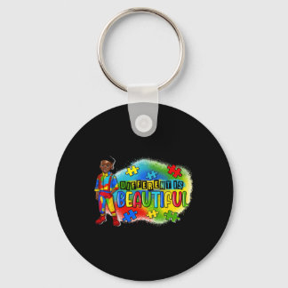 Black Kid Autism Different Is Beautiful Autism Awa Keychain