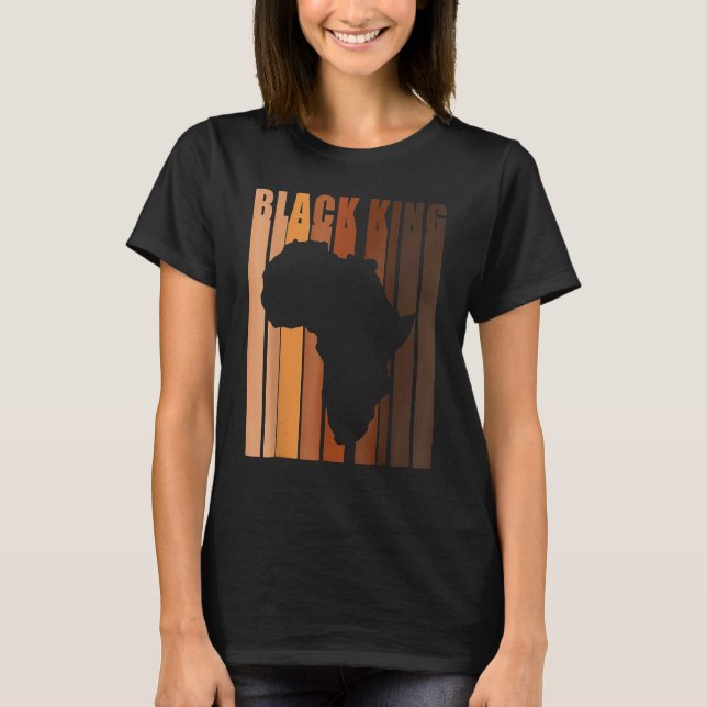 Black King Black History Month Melanin Afro Frican T-Shirt (Front)