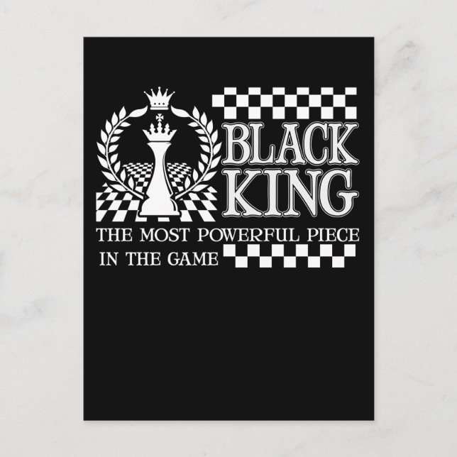 Black King Chess Piece Black African American Men Postcard (Front)