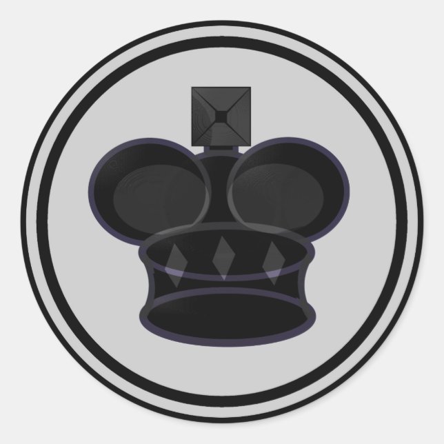 Black King Chess Piece Classic Round Sticker (Front)
