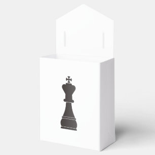 Black king chess piece favor box
