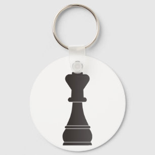 Black king chess piece keychain