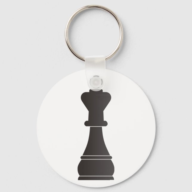 Black king chess piece keychain (Front)