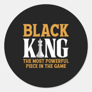 Black King Chess Player Chess Board Chess History Classic Round Sticker