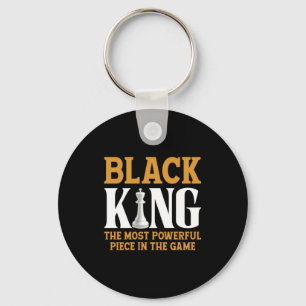 Black King Chess Player Chess Board Chess History Keychain