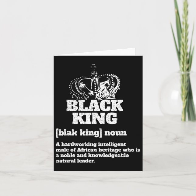 Black King Definition African American Pride Black Card (Front)