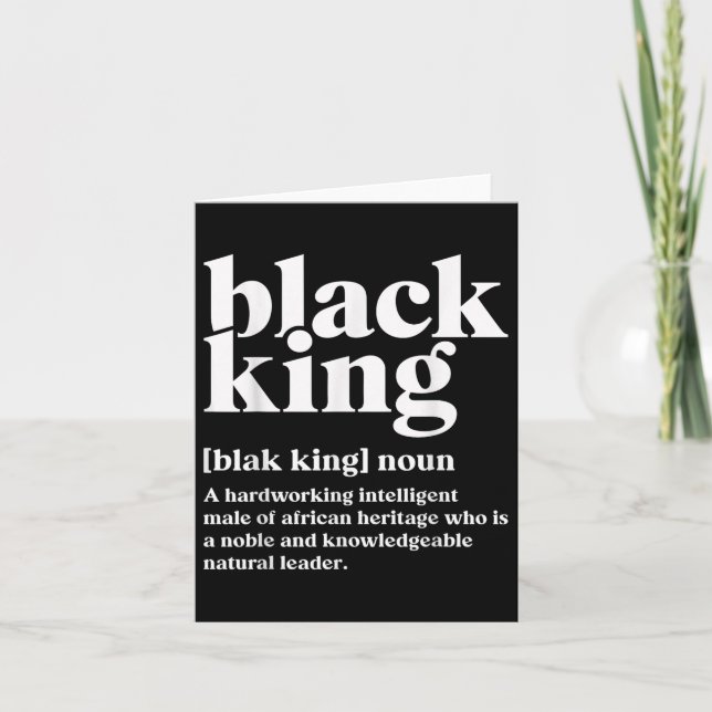 Black King Definition African Black Pride Melanin  Card (Front)
