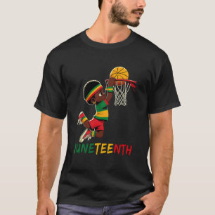 Black King Dunking A Basketball Juneteenth Boys Ki T-Shirt