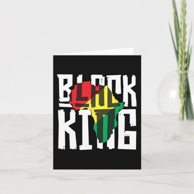 Black King For Boys Men History Month Africa Triba Card (Front)