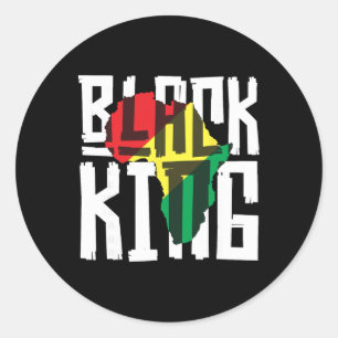 Black King For Boys Men History Month Africa Tril Classic Round Sticker