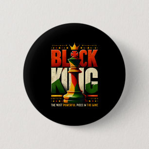 Black King Inspired Black King Chess Black History 2 Inch Round Button