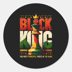 Black King Inspired Black King Chess Black History Classic Round Sticker