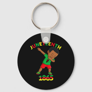 Black King Juneteenth Melanin Brown Skin Boys Keychain