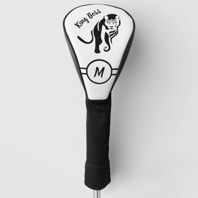 Black King Lion Leo Golf Head Cover (Front)