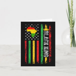 Black King Melanin African American Flag Black His Card