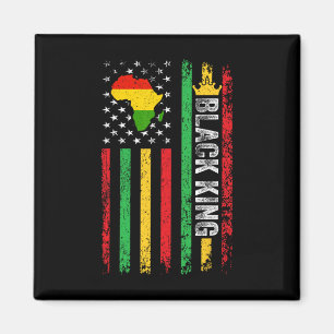 Black King Melanin African American Flag Black His Magnet