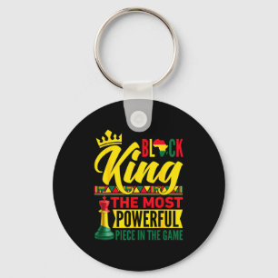 Black King Most Powerful Piece In Game Black Histo Keychain