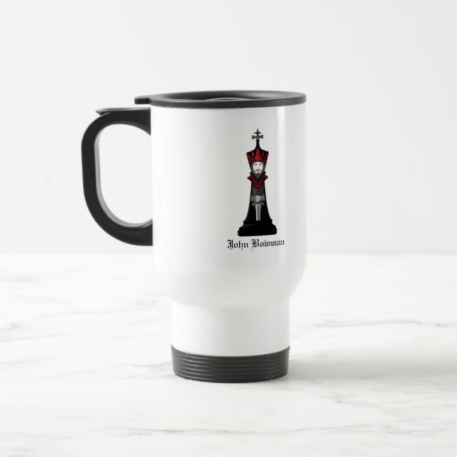 Black King / Personalized name Travel Mug (Left)