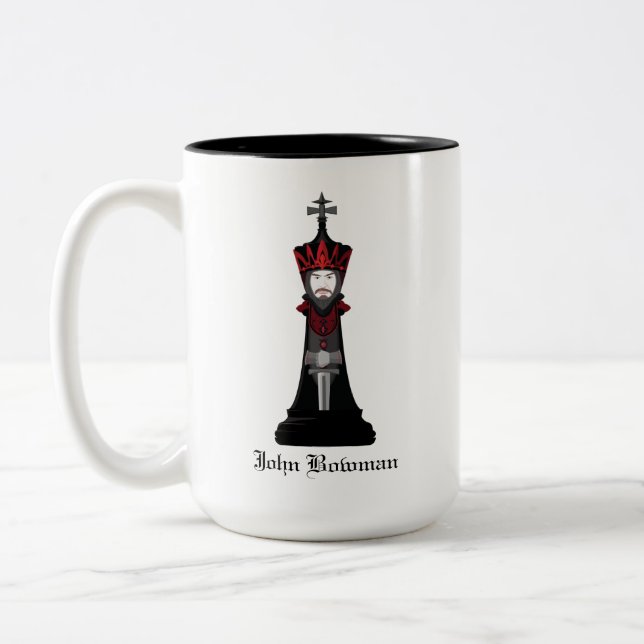 Black King / Personalized name Two-Tone Coffee Mug (Left)