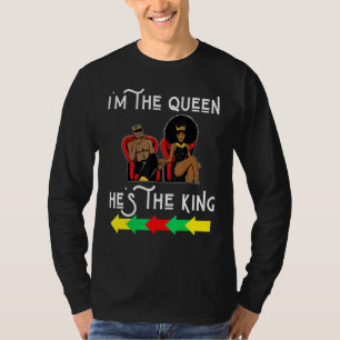 Black King Queen Husband Wife Boyfriend Girlfriend T-Shirt