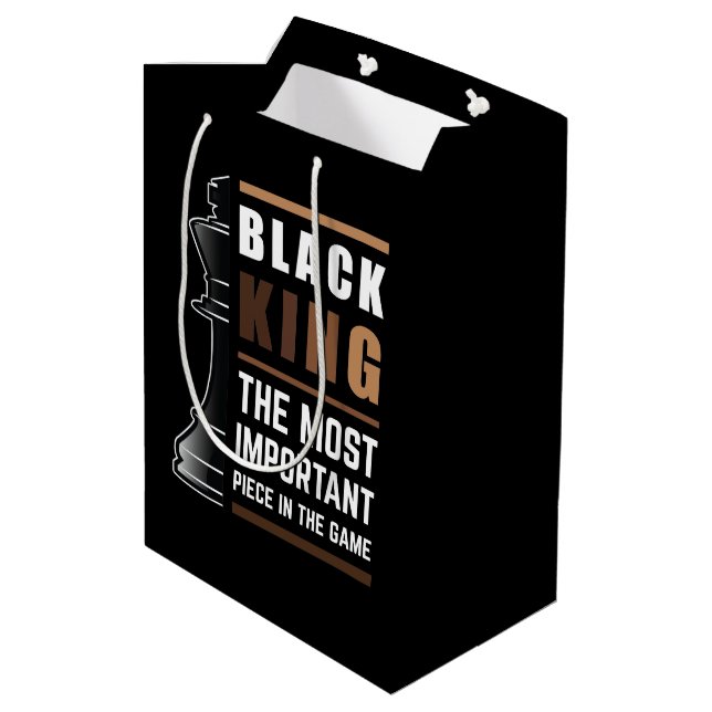 Black King The Most Important Piece In The Game 1 Medium Gift Bag (Back Angled)