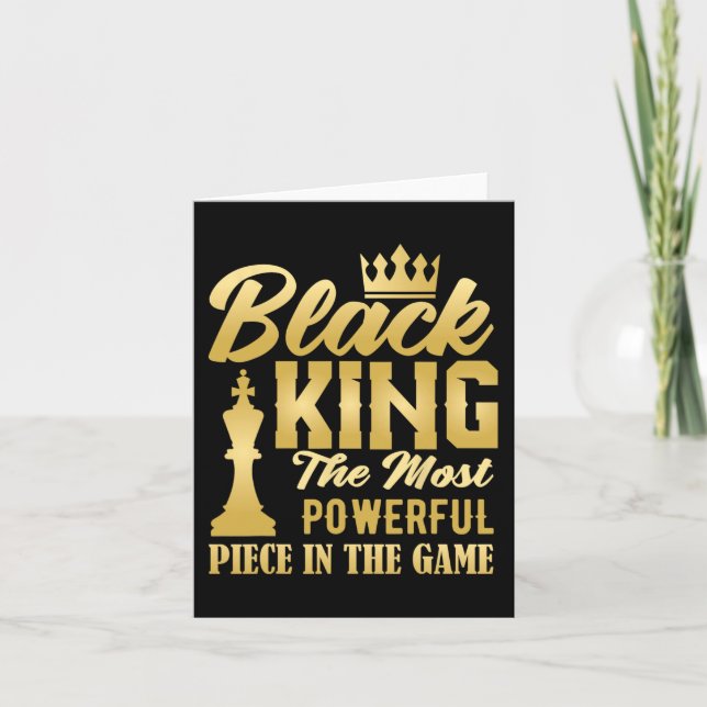 Black King The Most Powerful Piece In The Game Men Card (Front)
