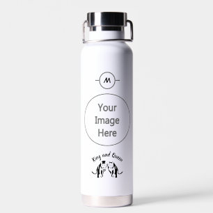 Black Kings and Queens Black Leo Lion and Lioness Water Bottle