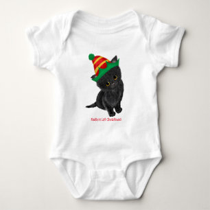 Black kitten baby's 1st Xmas personalised bodysuit