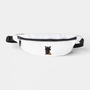 Black Kitten in Pumpkin Cape - Halloween Design  Fanny Pack