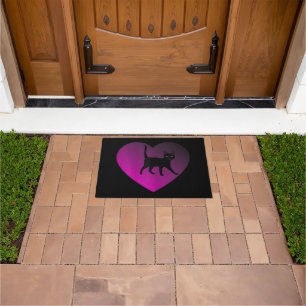 Black Kitten In Your Heart, Black Cat Doormat