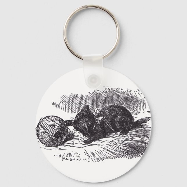 Black Kitten Keychain (Front)