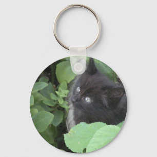 Black kitten keychain