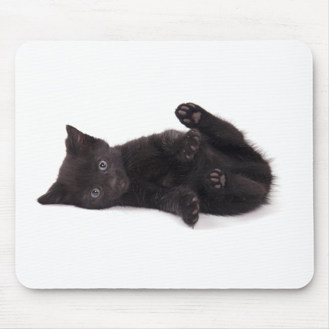 black kitten mouse pad (Front)
