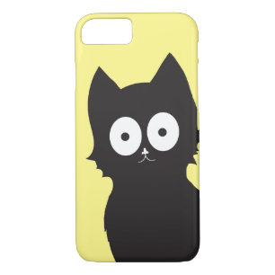 Black Kitten on Yellow Background Case-Mate iPhone Case